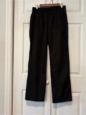Augusta Black Track Pants Zip Hem Drawstring Women Large